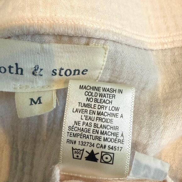 Anthropologie Cloth & Stone medium gauze lattice lace front tie top TLS1 2739 - Picture 6 of 11